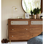 Комод с 6-ю ящиками с декором из ротанга Degarmo Chest of Drawers варинант исполнения - 6 | Loft Concept в Костроме