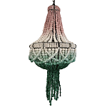 Люстра каплевидной формы с декором из круглых бусин Ombre Green Pink Chandelier варинант исполнения - 1 | Loft Concept в Костроме