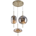 Подвесной светильник с гирляндой внутри 3-х стеклянных плафонов Garland Glass Trio Hanging Lamp варинант исполнения - 1 | Loft Concept в Костроме