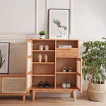 Комод с плетеными дверками и открытой нишей  с ящиком Dora Sideboard варинант исполнения - 1 | Loft Concept в Костроме