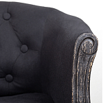 Кресло низкое в стиле прованс Черный Лен Louis French Armchair  варинант исполнения - 6 | Loft Concept в Костроме