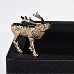 Стол сервировочный кожаный с декором в виде золотистой фигуркой лося Embodiment of Style варинант исполнения - 2 | Loft Concept в Костроме