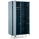 Шкаф двухдверный Scale Ornament Blue Wardrobe варинант исполнения - 3 | Loft Concept в Костроме