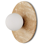 Бра в виде диска с плафоном из матового белого стекла Marble Glow варинант исполнения - 1 | Loft Concept в Костроме