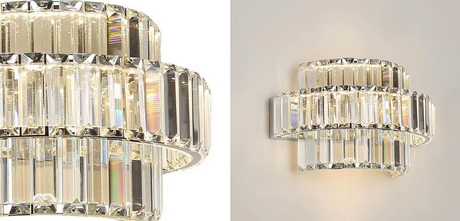 Бра Crystal Shine Linda Chrome Wall Lamp B Бра Crystal Shine Linda Chrome Wall Lamp B - Loft-Concept в Костроме