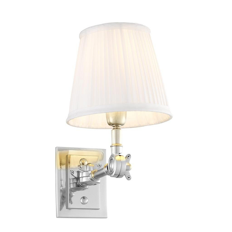 Бра Wall Lamp Wentworth Single Nickel+White Никель Белый Бра Wall Lamp Wentworth Single Nickel+White Никель Белый в Костроме | Loft Concept
