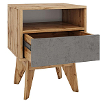 Тумба прикроватная с ящиком и фасадом цвета серый бетон Grace of Furniture варинант исполнения - 2 | Loft Concept в Костроме