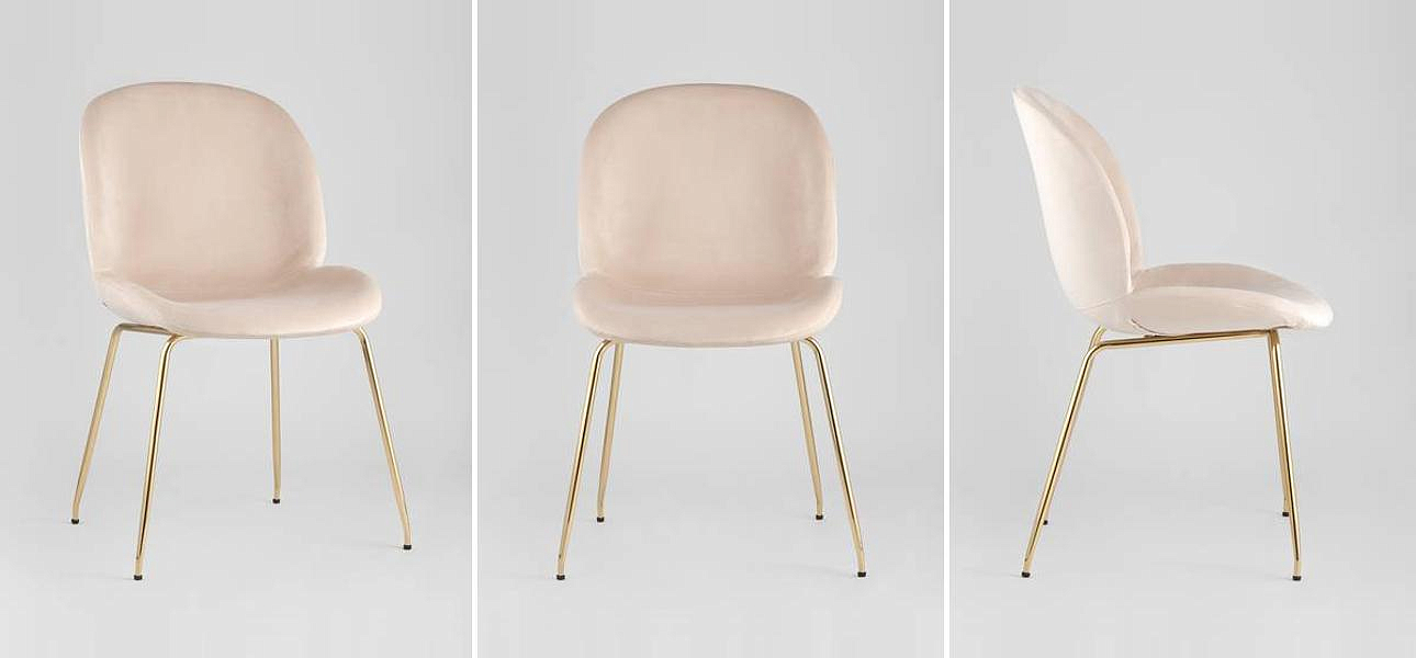 Стул Молочный Велюр Vendramin Chair Стул Молочный Велюр Vendramin Chair - Loft-Concept в Костроме