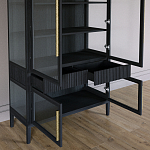 Витрина Primo со стеклянными фасадами и 2 ящиками Черный дуб варинант исполнения - 8 | Loft Concept в Костроме