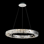 Люстра серебряная в форме кольца с мозаичным хрустальным оформлением Sparks of Crystal варинант исполнения - 3 | Loft Concept в Костроме