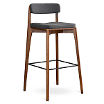 Барный стул из массива ясеня с обивкой из рогожки Elegant Ash варинант исполнения - 3 | Loft Concept в Костроме