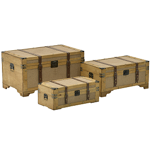 Деревянные сундуки набор из 3-х штук Light Wood Wicker