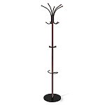 Вешалка коричневая с круглым основанием и черными металлическими крючками Industrial Metal Rust варинант исполнения - 1 | Loft Concept в Костроме