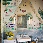 Обои ручная роспись Promenade Original colourway on cream painted silk варинант исполнения - 1 | Loft Concept в Костроме