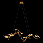 Люстра подвесная линейная с прозрачными стеклянными птичками на ветвях Serip Voa варинант исполнения - 3 | Loft Concept в Костроме