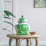 Ваза с зелёными листьями и крышкой Vase Green Leaves варинант исполнения - 5 | Loft Concept в Костроме