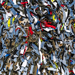 Ковер прямоугольный разноцветный из джинсовой одежды Zero Waste варинант исполнения - 2 | Loft Concept в Костроме