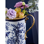 Ваза с бронзовыми ручками и синим цветочным узором Blue & White Ornament варинант исполнения - 6 | Loft Concept в Костроме