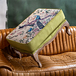 Банкетка из массива бука с изображением птиц и цветов Beige Green Chinoiserie Garden Banquette варинант исполнения - 2 | Loft Concept в Костроме