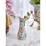 Кувшин с цветочным рисунком и бронзовой ручкой Blue Garden варинант исполнения - 6 | Loft Concept в Костроме