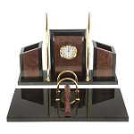 Настольный письменный набор из лемезита и змеевика с часами Royal Accessory варинант исполнения - 1 | Loft Concept в Костроме