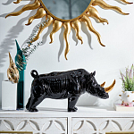 Статуэтка черный носорог с золотыми рогами Golden Horned Black Rhino варинант исполнения - 4 | Loft Concept в Костроме