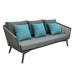 Диван трехместный уличный серый Gray Fiber варинант исполнения - 1 | Loft Concept в Костроме