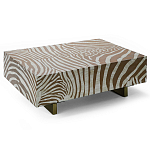 Кофейный стол Kenya Coffee Table Bone Inlay ZEBRA Beige  варинант исполнения - 3 | Loft Concept в Костроме