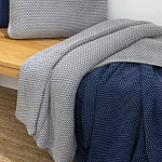 Плед из хлопка серого цвета Waffle Comfort варинант исполнения - 4 | Loft Concept в Костроме