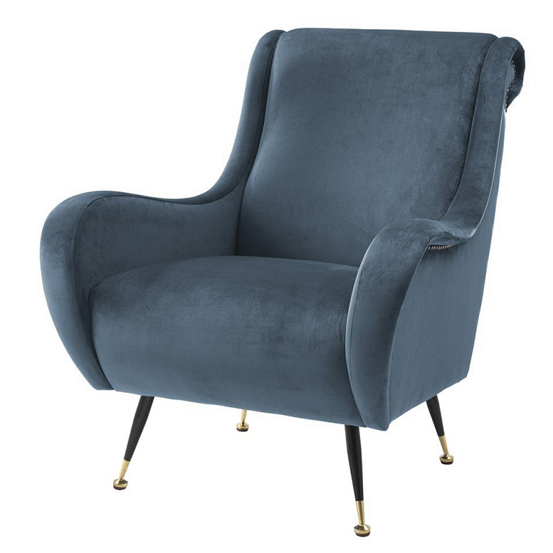 Дизайнерское кресло Giardino Chair gray blue Сизый Черный Дизайнерское кресло Giardino Chair gray blue Сизый Черный в Костроме | Loft Concept