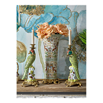 Ваза высокая из фарфора на бронзовом основании Turquoise Blooming Garden варинант исполнения - 10 | Loft Concept в Костроме