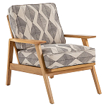 Кресло с каркасом из массива дуба Deniaud Oak Rhombus Beige Armchair варинант исполнения - 1 | Loft Concept в Костроме