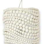 Настенный бра декорированный деревянными белыми круглыми бусинами White Wooden Beads Wall Lamp варинант исполнения - 2 | Loft Concept в Костроме