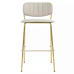 Стул барный широкой полукруглой спинкой на золотистых ножках Chair Smooth Shapes варинант исполнения - 1 | Loft Concept в Костроме
