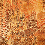 Обои ручная роспись в стиле Арт-деко Hippolyta’s Forest Colourway 263 on Deep Rich Gold gilded paper варинант исполнения - 3 | Loft Concept в Костроме