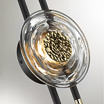 Бра черного цвета с круглым прозрачным стеклянным плафоном Virelia  варинант исполнения - 4 | Loft Concept в Костроме