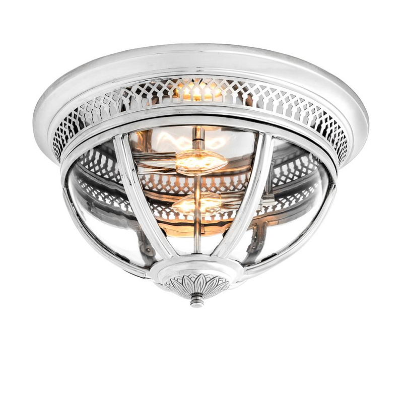 Потолочный светильник Ceiling Lamp Residential Nickel Никель Прозрачное Стекло в Костроме | Loft Concept 