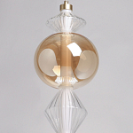 Подвесной светильник с вертикальной композицией из прозрачных и янтарных стеклянных шаров и ромбов Gabriel Scott Luna варинант исполнения - 16 | Loft Concept в Костроме