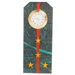 Часы погон ВС подарочные настольные из натурального камня Змеевик Military Clock варинант исполнения - 10 | Loft Concept в Костроме