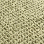 Плед из шерсти зеленого цвета с бахромой Waffle Comfort варинант исполнения - 2 | Loft Concept в Костроме