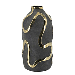 Ваза с золотыми акцентными полосами на черном матовом фоне Accent Tape варинант исполнения - 2 | Loft Concept в Костроме