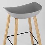 Барный стул на ножках из натурального дерева Boras Grey варинант исполнения - 6 | Loft Concept в Костроме