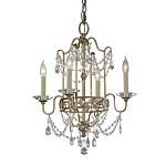 Люстра подвеная с 4-мя лампами и стеклянными подвесками в классическом стиле Feiss варинант исполнения - 1 | Loft Concept в Костроме