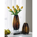 Ваза стеклянная янтарного цвета с текстурированным силуэтом Carambola варинант исполнения - 5 | Loft Concept в Костроме