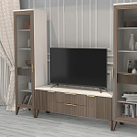 Витрина левая 1-дверная с ящиком и 5-ю белыми полками Harper Line варинант исполнения - 2 | Loft Concept в Костроме