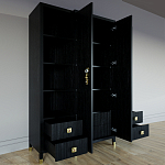 Большой шкаф с витриной Elsa Dreams Black варинант исполнения - 3 | Loft Concept в Костроме