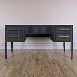 Большой Рабочий стол Primo с 5 выдвижными ящиками Черный дуб варинант исполнения - 1 | Loft Concept в Костроме
