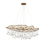 Люстра подвесная золотого цвета с металлическим сетчатым основанием и стеклянными каплевидными подвесками Hinkley варинант исполнения - 7 | Loft Concept в Костроме