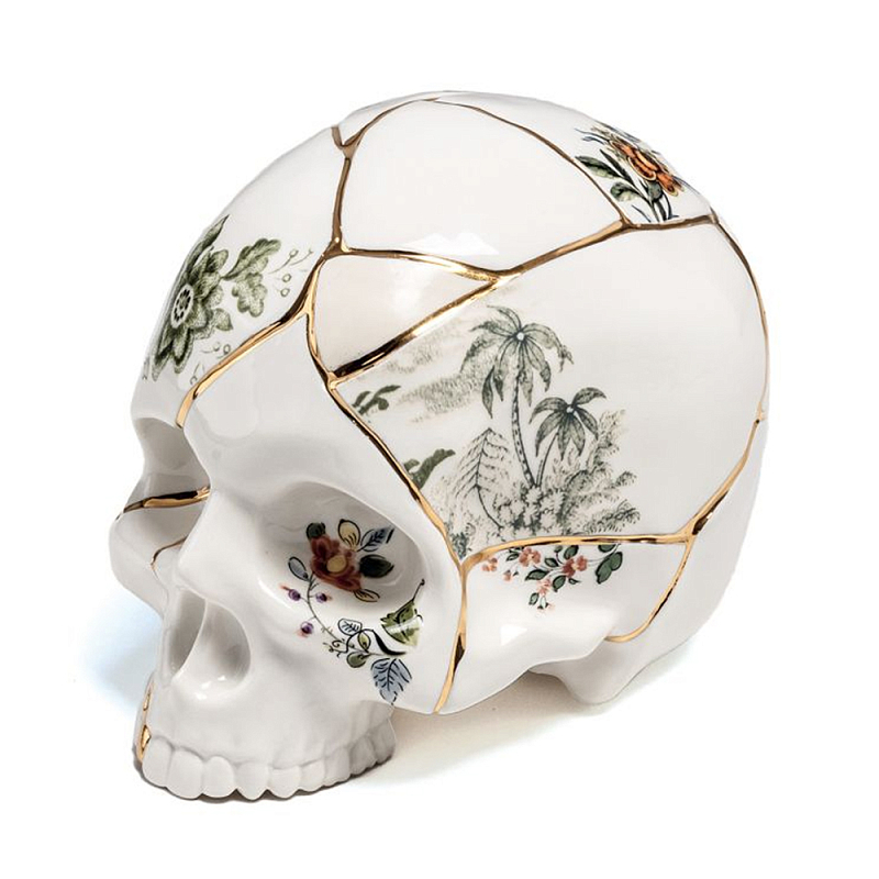 Статуэтка Seletti Skull Белый Золотой Мульти Статуэтка Seletti Skull Белый Золотой Мульти в Костроме | Loft Concept