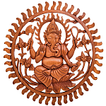 Панно из дерева круглое Ганеша Panel With Animals варинант исполнения - 1 | Loft Concept в Костроме